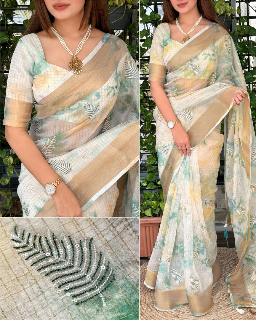 Glass Organza (Premium Party Wear Organza Saree)