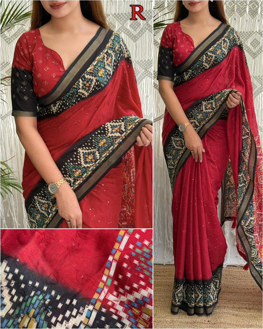Ajrakh Patola (Premium Silk Cotton)