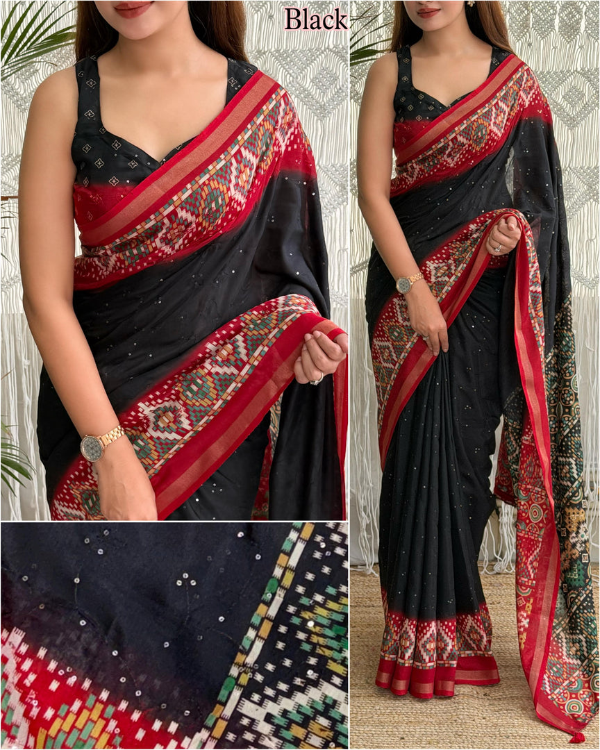 Ajrakh Patola (Premium Silk Cotton)