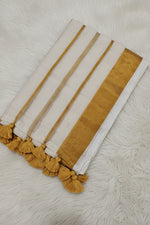 Load image into Gallery viewer, White and Gold (Premium 120 Count Soft Mul Cotton)