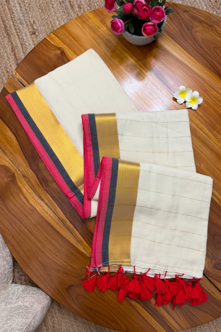 Red and Gold (Premium 120 Count Soft Mul Cotton)