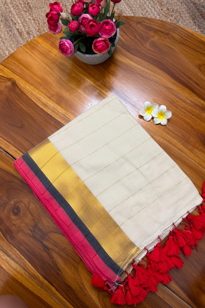 Red and Gold (Premium 120 Count Soft Mul Cotton)