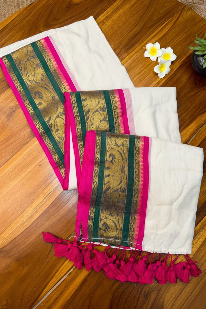 Pink and Green(Premium 120 Count Mul Soft Cotton)
