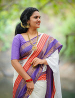 Load image into Gallery viewer, Purple and White (Premium 120 Count Soft Mul Cotton)