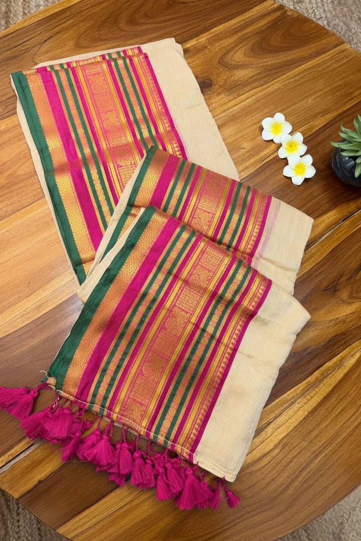 Pink and Gold(Premium 120 Count Soft Mul Cotton)