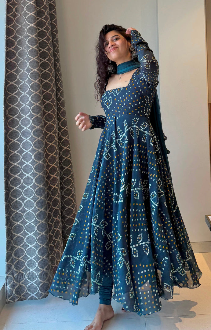 Indigo (Elegant faux georgette with dupatta set)