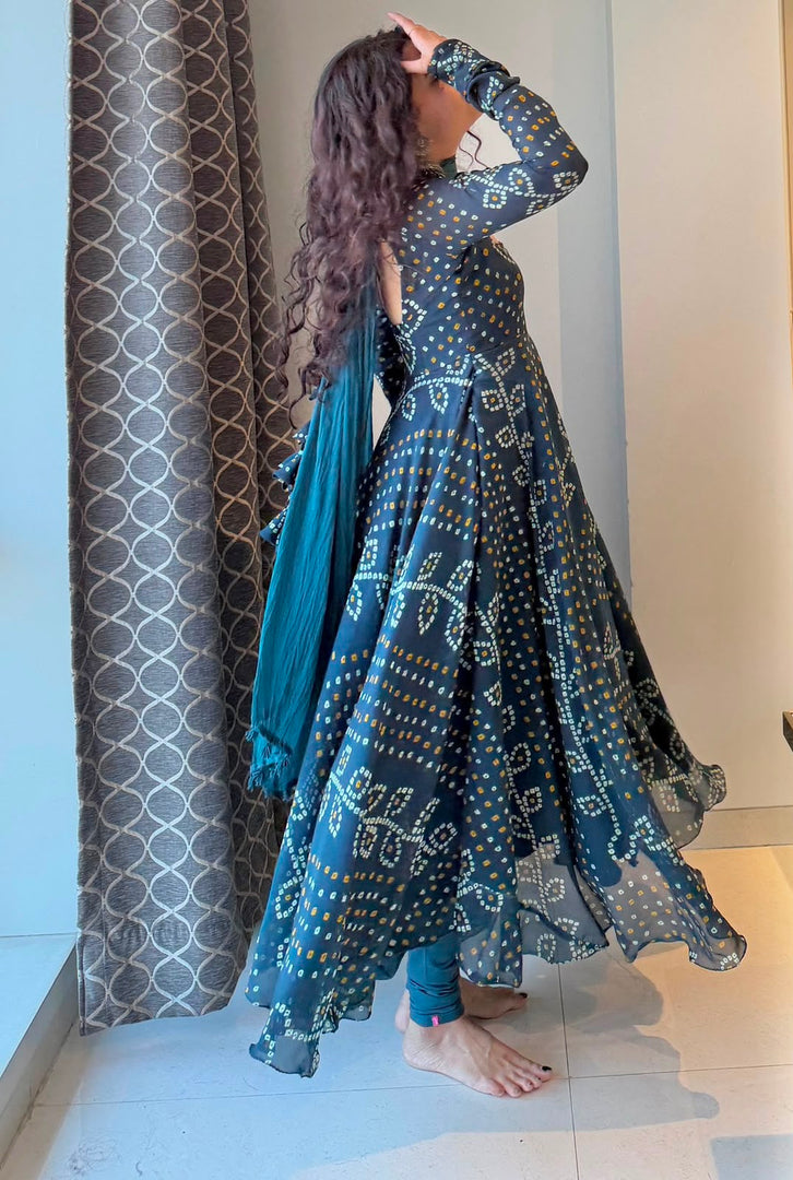 Indigo (Elegant faux georgette with dupatta set)