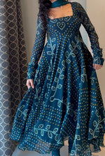 Load image into Gallery viewer, Indigo (Elegant faux georgette with dupatta set)