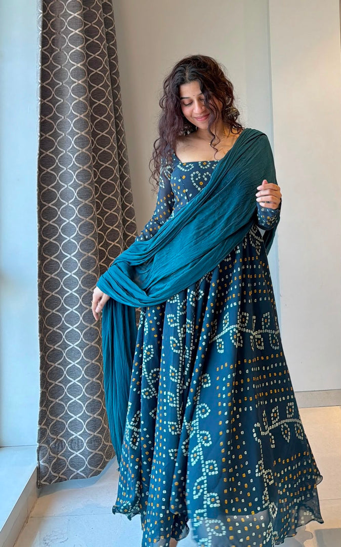 Indigo (Elegant faux georgette with dupatta set)