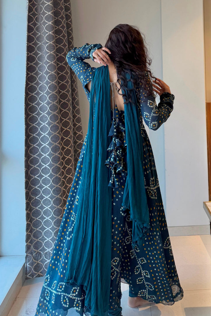 Indigo (Elegant faux georgette with dupatta set)
