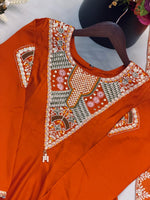 Load image into Gallery viewer, Orange (Anarkali Three Piece Set)