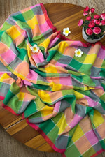 Load image into Gallery viewer, Green Checked (Premium 120 Count Soft Mul Cotton)