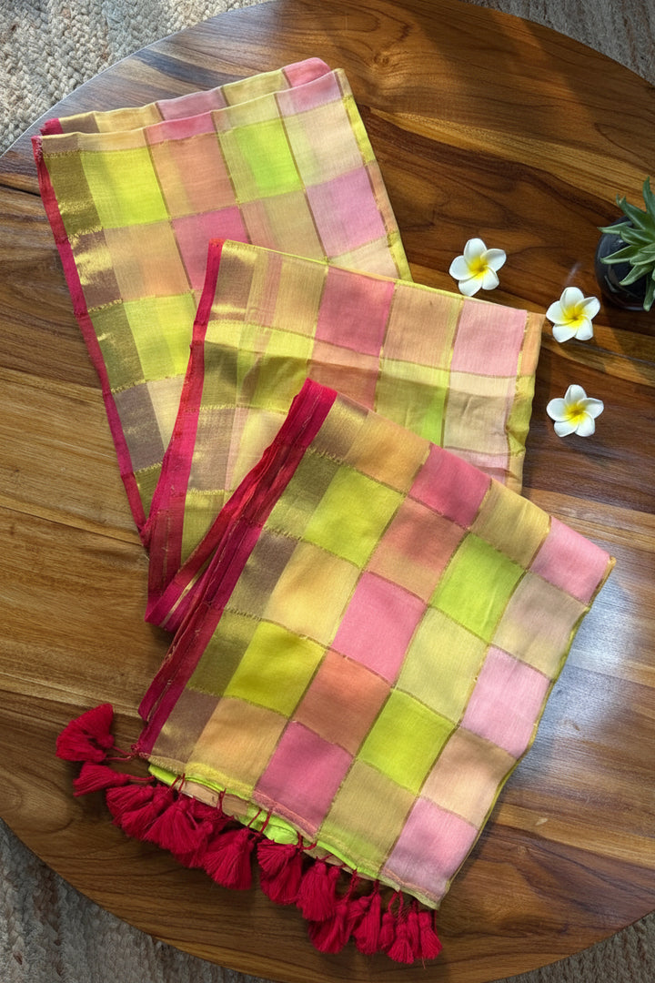 Pastel Checked(Premium 120 Count Soft Mul Cotton)