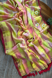 Pastel Checked(Premium 120 Count Soft Mul Cotton)