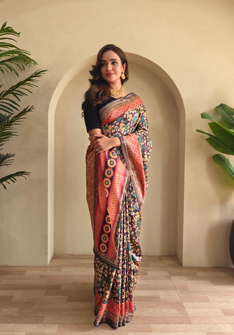 Kalamkari (Premium Soft Art Silk Saree)