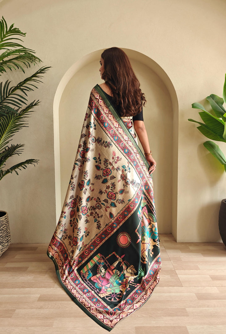 Kalamkari (Premium Soft Art Silk Saree)