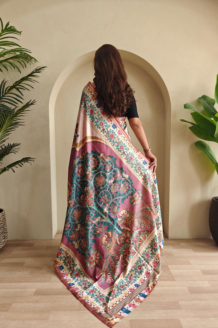 Kalamkari (Premium Soft Art Silk Saree)