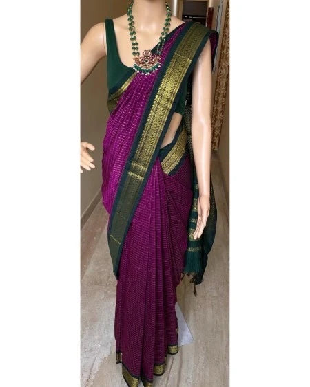 Subham - शुभम (Premium Checked Handloom Gadwal Silk Cotton)