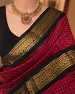 Load image into Gallery viewer, Kumgumam - குங்குமம்(Premium Handloom Checked Gadwal Silk Cotton)