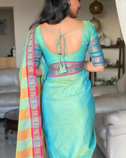 Peacock Teal (Premium Narayanpet Handloom Pure Cotton)