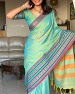 Load image into Gallery viewer, Peacock Teal (Premium Narayanpet Handloom Pure Cotton)
