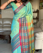 Load image into Gallery viewer, Peacock Teal (Premium Narayanpet Handloom Pure Cotton)
