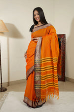 Load image into Gallery viewer, Bright As Orange (Narayanpet Handloom Cotton)
