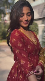 Load and play video in Gallery viewer, Alani ~ Maroon Kurti Set
