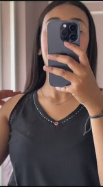 Load and play video in Gallery viewer, Zaira ~ Black Sleeveless Kurti
