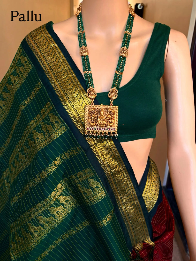 Kamakshi - காமாக்ஷி(Premium Handloom Checked Gadwal Silk Cotton)