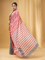Peach and White Stripes